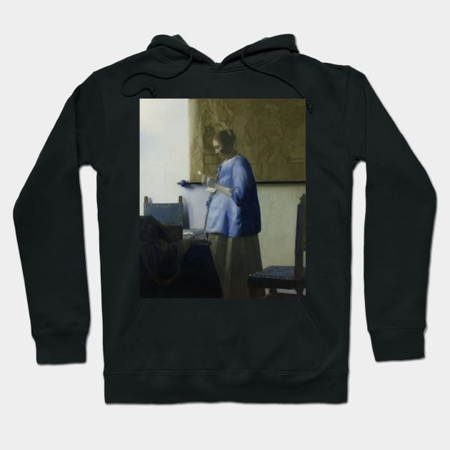 Woman Reading a Letter by Jan Vermeer Hoodie by Classic Art Stall